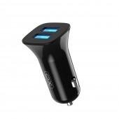 Автомобільний зарядний пристрій XO TZ10/CC31 2.4A/2 USB Black