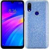 Чехол Silicone 3in1 Блёстки для Xiaomi Redmi 7 Blue