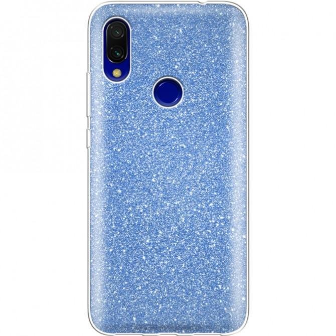 Чехол Silicone 3in1 Блёстки для Xiaomi Redmi 7 Blue-1