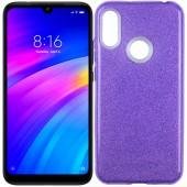 Чехол Silicone 3in1 Блёстки для Xiaomi Redmi 7 Violet