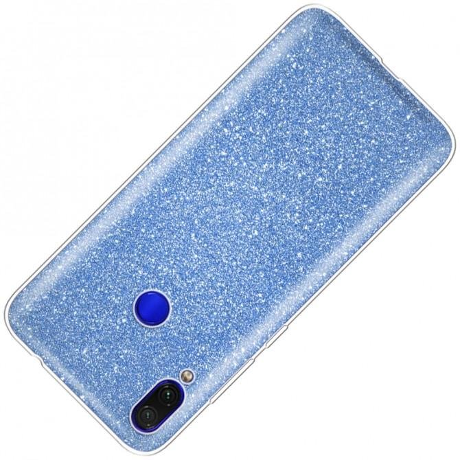 Чохол Silicone 3in1 Блискітки для Xiaomi REDMI Note 7 Синій-2