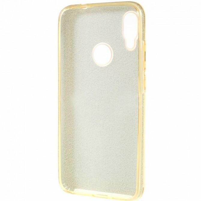 Чохол Silicone 3in1 Блискітки для Xiaomi REDMI Note 7 Золотий-3