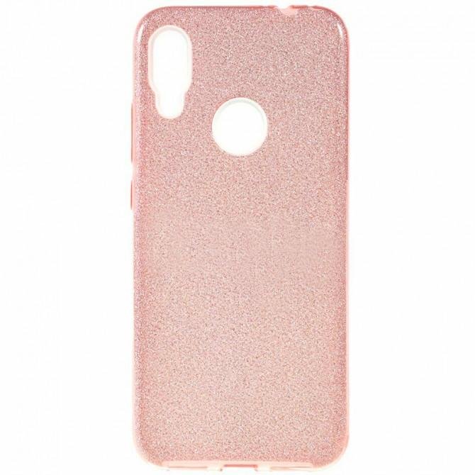 Чохол Silicone 3in1 Блискітки для Xiaomi REDMI Note 7 Рожевий-1