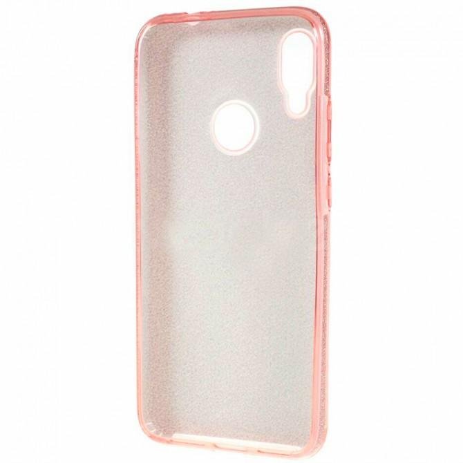 Чохол Silicone 3in1 Блискітки для Xiaomi REDMI Note 7 Рожевий-3