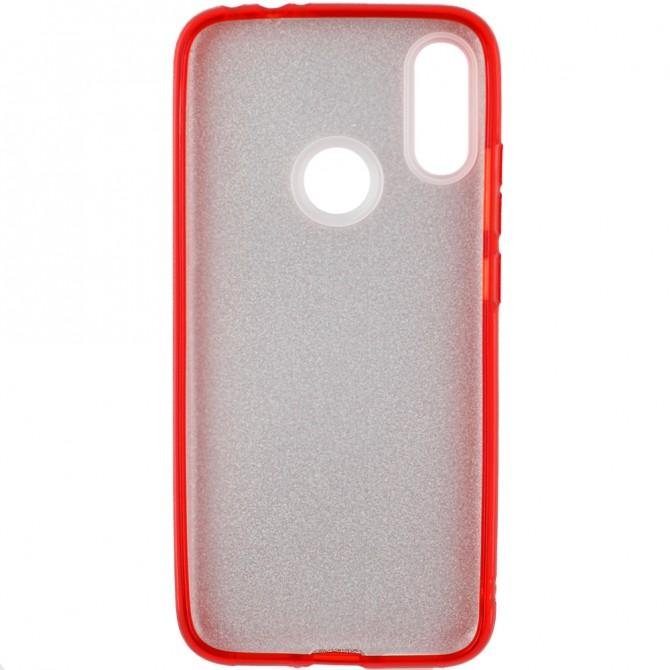 Чохол Silicone 3in1 Блискітки для Xiaomi REDMI Note 7 Червоний-2