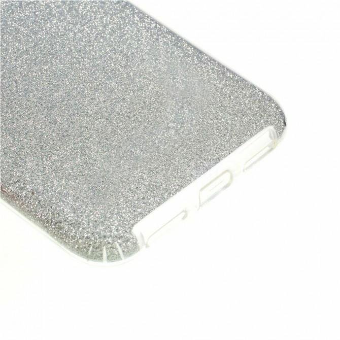 Чохол Silicone 3in1 Блискітки для Xiaomi REDMI Note 7 Срібло-2
