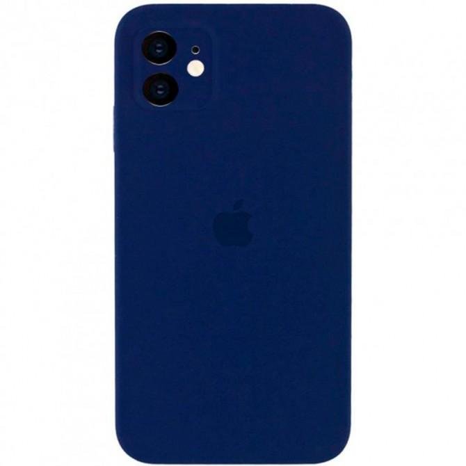 Оригінальний силіконовий чохол для iPhone 11 Темно Синій FULL (SQUARE SHAPE)