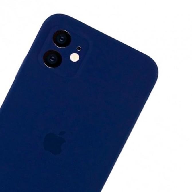 Оригінальний силіконовий чохол для iPhone 11 Темно Синій FULL (SQUARE SHAPE)-1