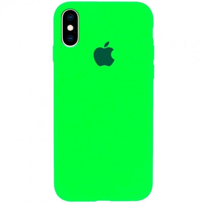 Оригинальный силиконовый чехол для iPhone X/Xs Неоново Зеленый