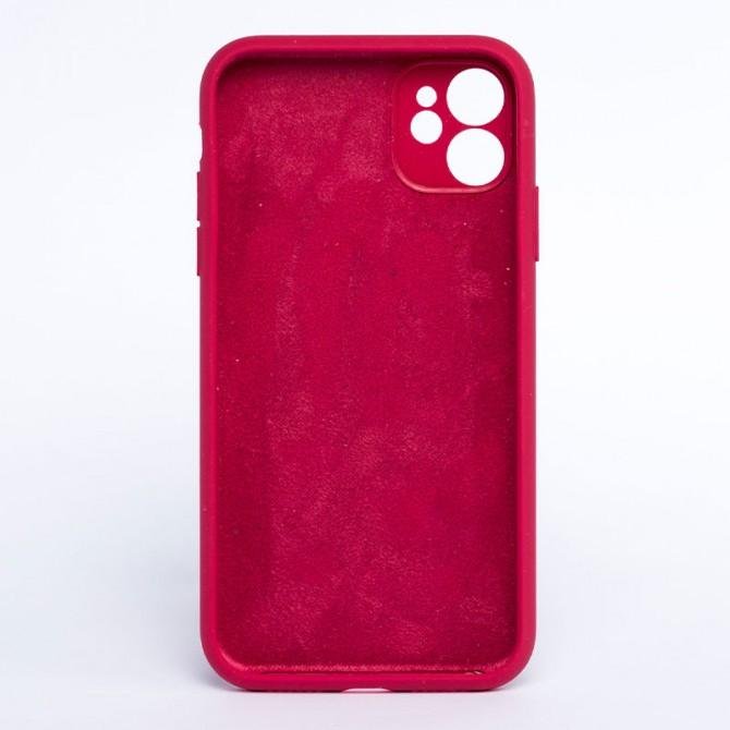 Оригинальный силиконовый чехол для iPhone 11 Темно Вишневый FULL (with camera protection)-1