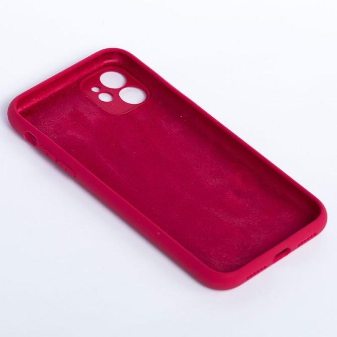 Оригинальный силиконовый чехол для iPhone 11 Темно Вишневый FULL (with camera protection)-2