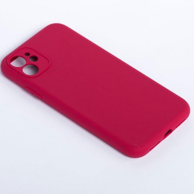 Оригинальный силиконовый чехол для iPhone 11 Темно Вишневый FULL (with camera protection)-3