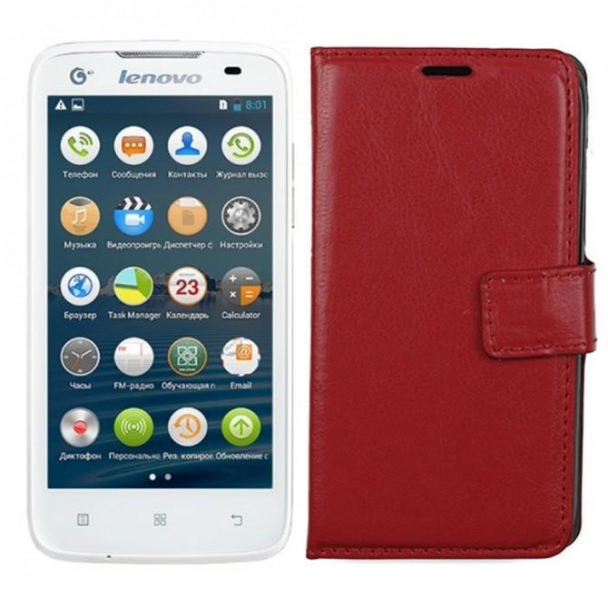 Чехол книжка для Lenovo A378 Red