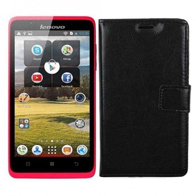 Чехол книжка для Lenovo S656 Чёрный