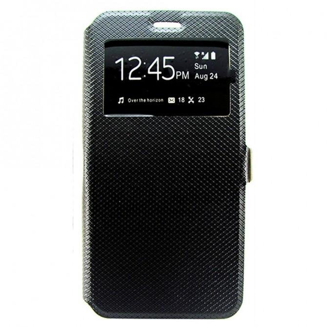 Чехол книжка для Huawei Y6 II Чёрный with Window-1