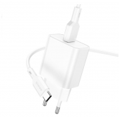 Сетевое зарядное устройство 1USB Borofone BA72A Spring QC3.0 White + Type-C Cable