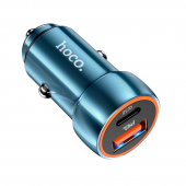 Автомобильное зарядное устройство 1USB+Type-C Hoco Z49A PD20W+QC3.0 Sapphire Blue