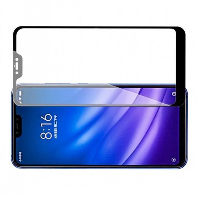 Защитное стекло для XIAOMI Mi8 Lite Full Glue (0.25 мм, 2.5D, черное) ЛЮКС-1
