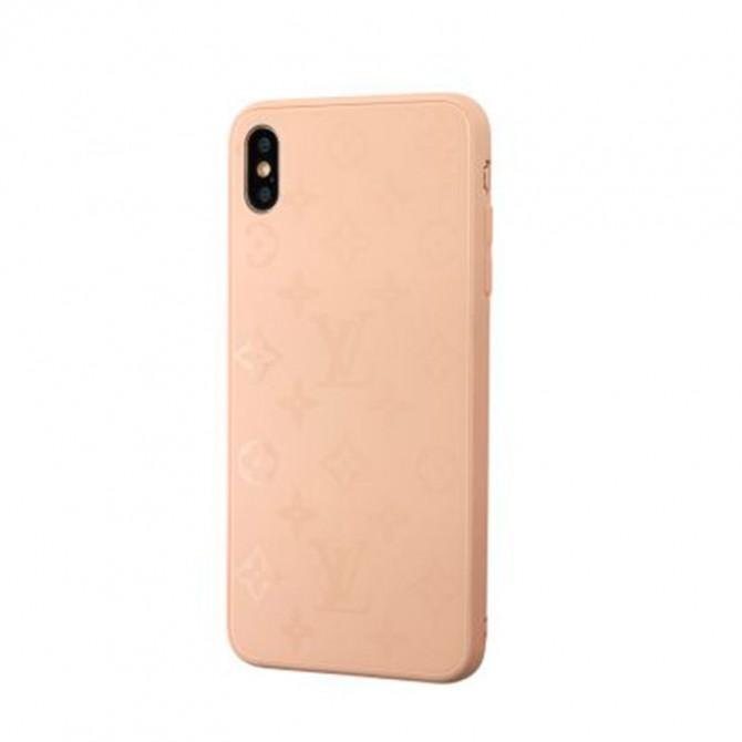 Чохол TPU Glass LV для iPhone Xs Пудровий