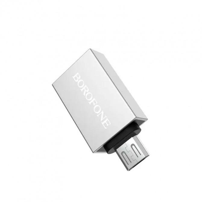 Адаптер Borofone BV2 MicroUSB OTG Grey