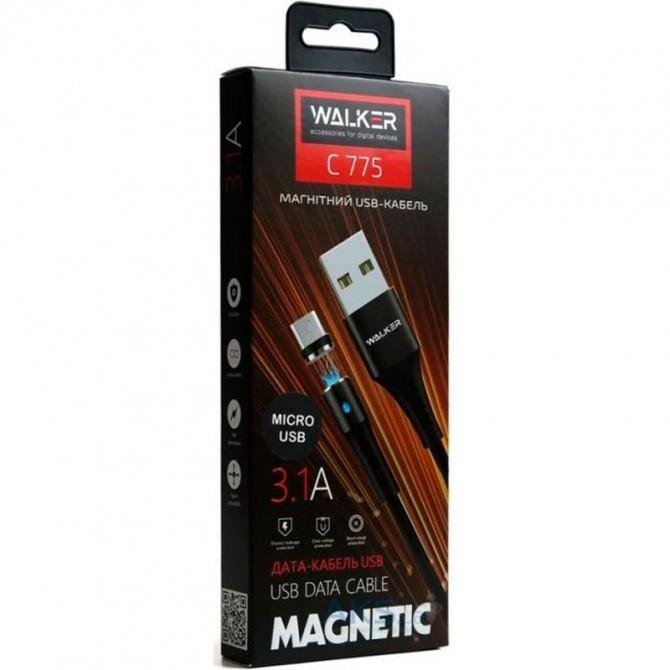 Кабель WALKER C775 Magnetic MicroUSB Black