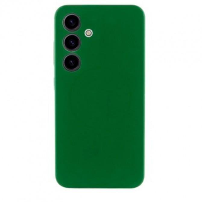 Силиконовый чехол Full Soft (MagSafe) Samsung Galaxy S24 Ultra Темно Зеленый FULL