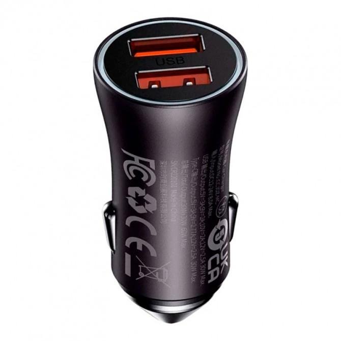 АЗП 2USB Baseus Golden Contactor Max 60W Dark Grey