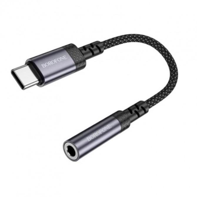 Адаптер Borofone BV24 Type-C to 3.5mm Metal Grey-1