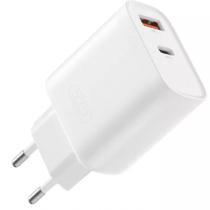 Мережевий зарядний пристрій XO L116 QC3.0 30W/1USB + 1USB-C White-1