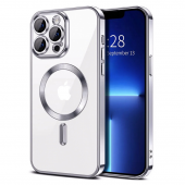 Силиконовый чехол SHINING with MagSafe для iPhone 16 Pro Серебристый