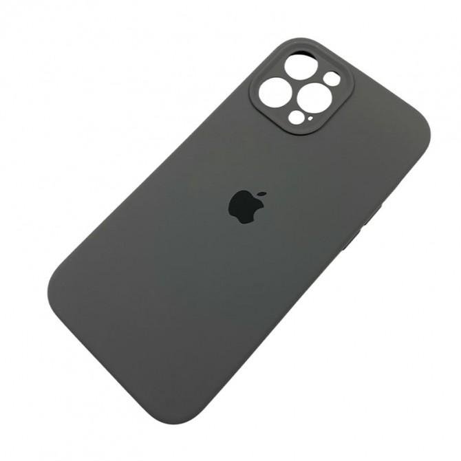 Силиконовый чехол для iPhone 12 Pro Max Темно Серый FULL (with camera protection)-2