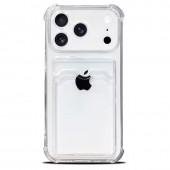 Чехол накладка-кардхолдер для iPhone 17 Pro Прозрачный