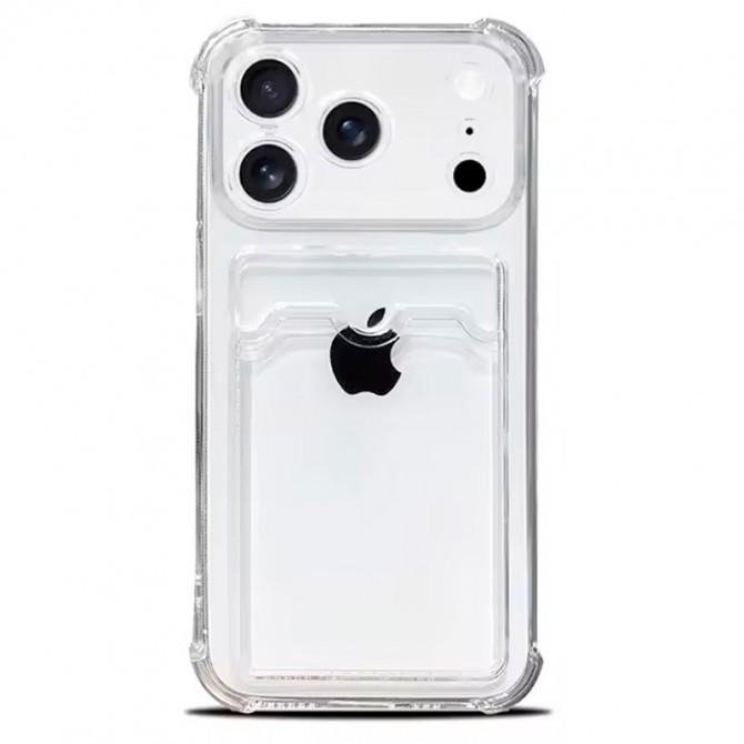 Чехол накладка-кардхолдер для iPhone 17 Pro Прозрачный