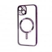 Силиконовый чехол SHINING with MagSafe для iPhone 15 Темно Фиолетовый