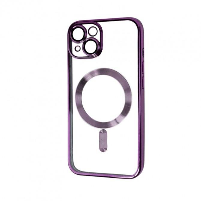 Силіконовий чохол SHINING with MagSafe для iPhone 15 Темно Фіолетовий