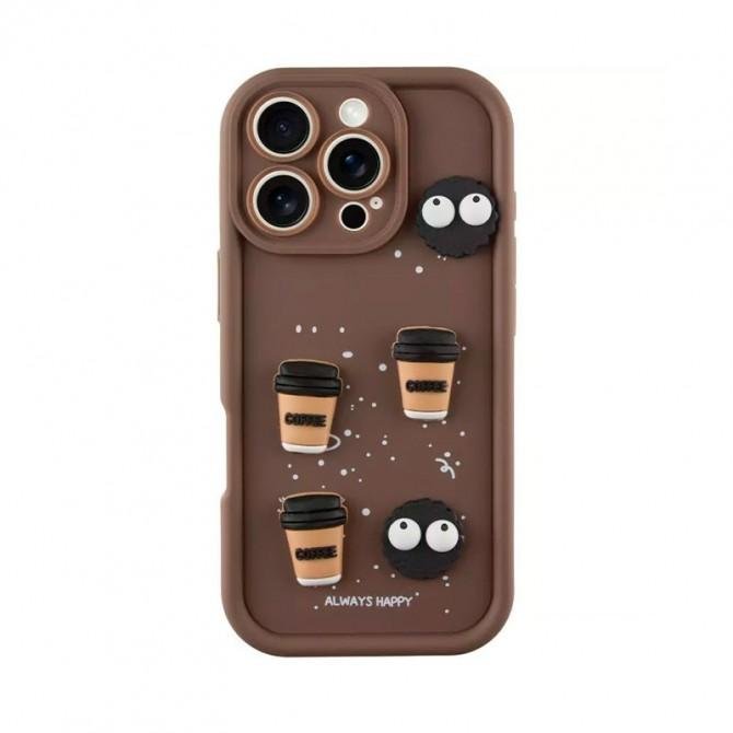 Чехол TPU Toys Case для Apple iPhone 16 Pro (6.3") (Brown / Always Happy)