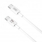 Кабель XO NBQ190B PD Type-C to Type-C 60W 2m White Кабель XO NBQ190B PD Type-C to Type-C 60W 2m White