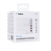 Сетевое зарядное устройство для Gelius Force GaN 100W GP-HC063 3USB-A + 3Type-C White
