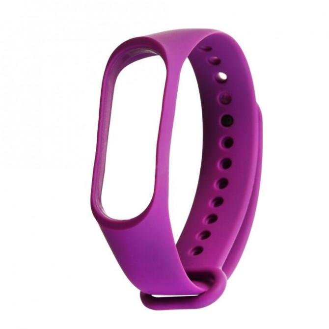 Ремешок для Xiaomi Mi Band 3/4 (Silicon) Темно Фиолетовый