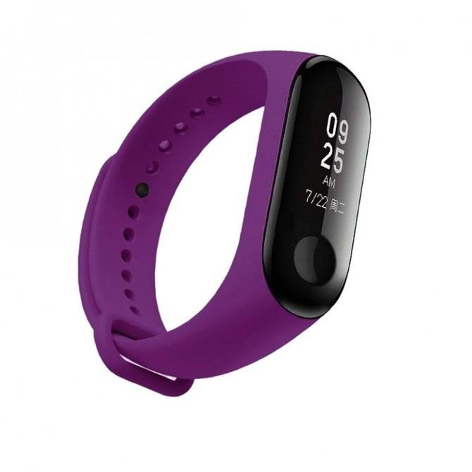 Ремешок для Xiaomi Mi Band 3/4 (Silicon) Темно Фиолетовый-1