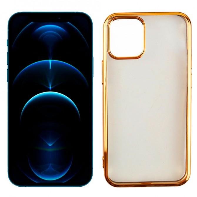 Чехол силиконовый с глянцевой окантовкой для Apple iPhone 12 mini Золотий