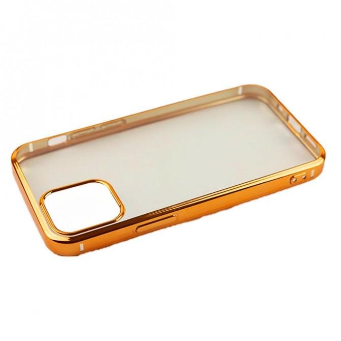 Чехол силиконовый с глянцевой окантовкой для Apple iPhone 12 mini Золотий-3