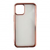 Чехол силиконовый с глянцевой окантовкой для Apple iPhone 12 mini Розовое Золото Чехол силиконовый с глянцевой окантовкой для Apple iPhone 12 mini Розовое Золото
