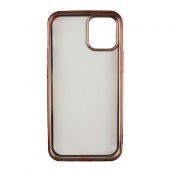 Чехол силиконовый с глянцевой окантовкой для Apple iPhone 12 mini Розовое Золото Чехол силиконовый с глянцевой окантовкой для Apple iPhone 12 mini Розовое Золото