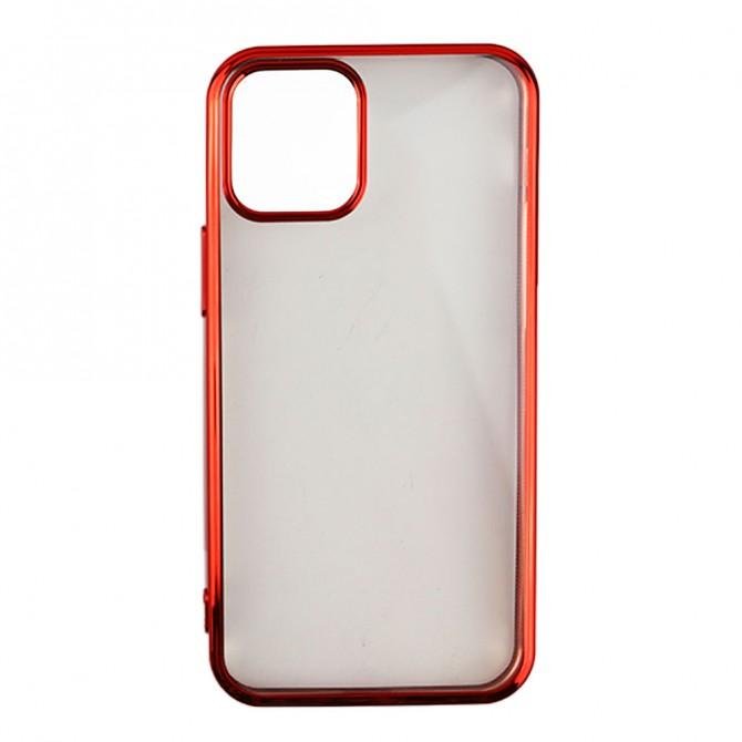 Чехол силиконовый с глянцевой окантовкой для Apple iPhone 12 Pro/12 Красный-1