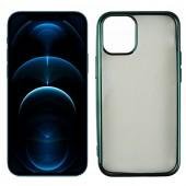 Чехол силиконовый с глянцевой окантовкой для Apple iPhone 12 Pro/12 Темно Зеленый
