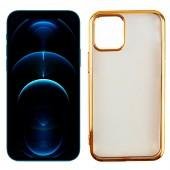 Чехол силиконовый с глянцевой окантовкой для Apple iPhone 12 Pro/12 Золотой