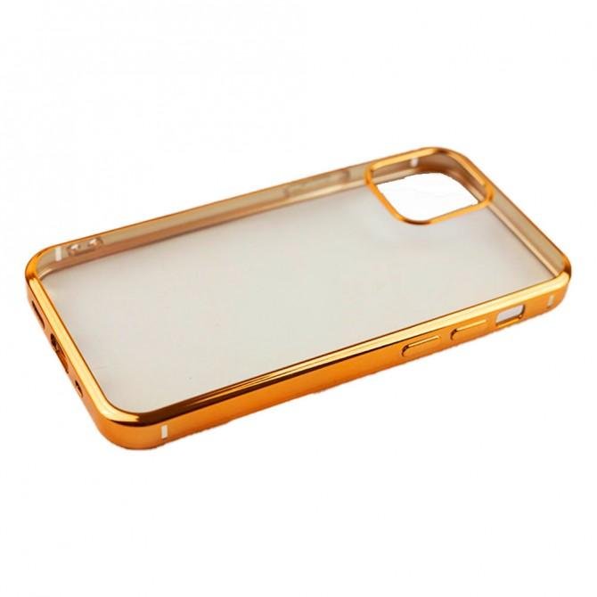 Чехол силиконовый с глянцевой окантовкой для Apple iPhone 12 Pro/12 Золотой-4