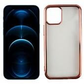 Чехол силиконовый с глянцевой окантовкой для Apple iPhone 12 Pro/12 Розовое Золото