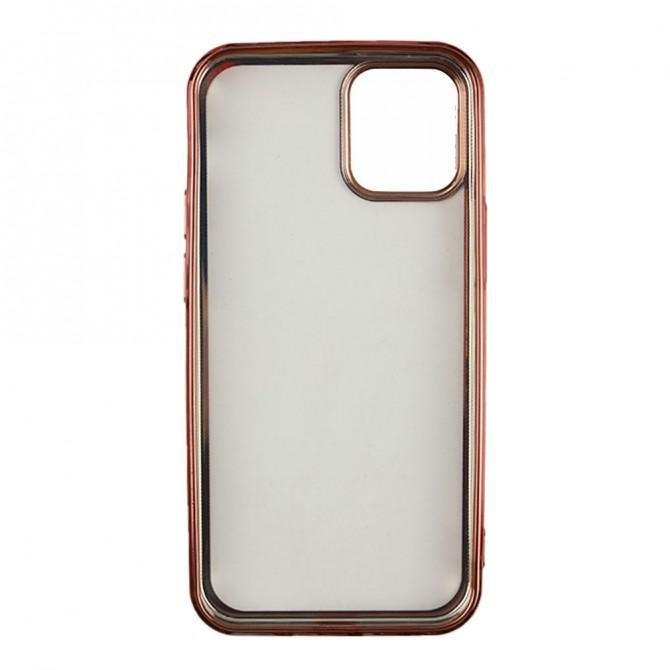 Чохол силіконовий з глянсовою окантовкою для Apple iPhone 12 Pro Max Рожеве Золото-2